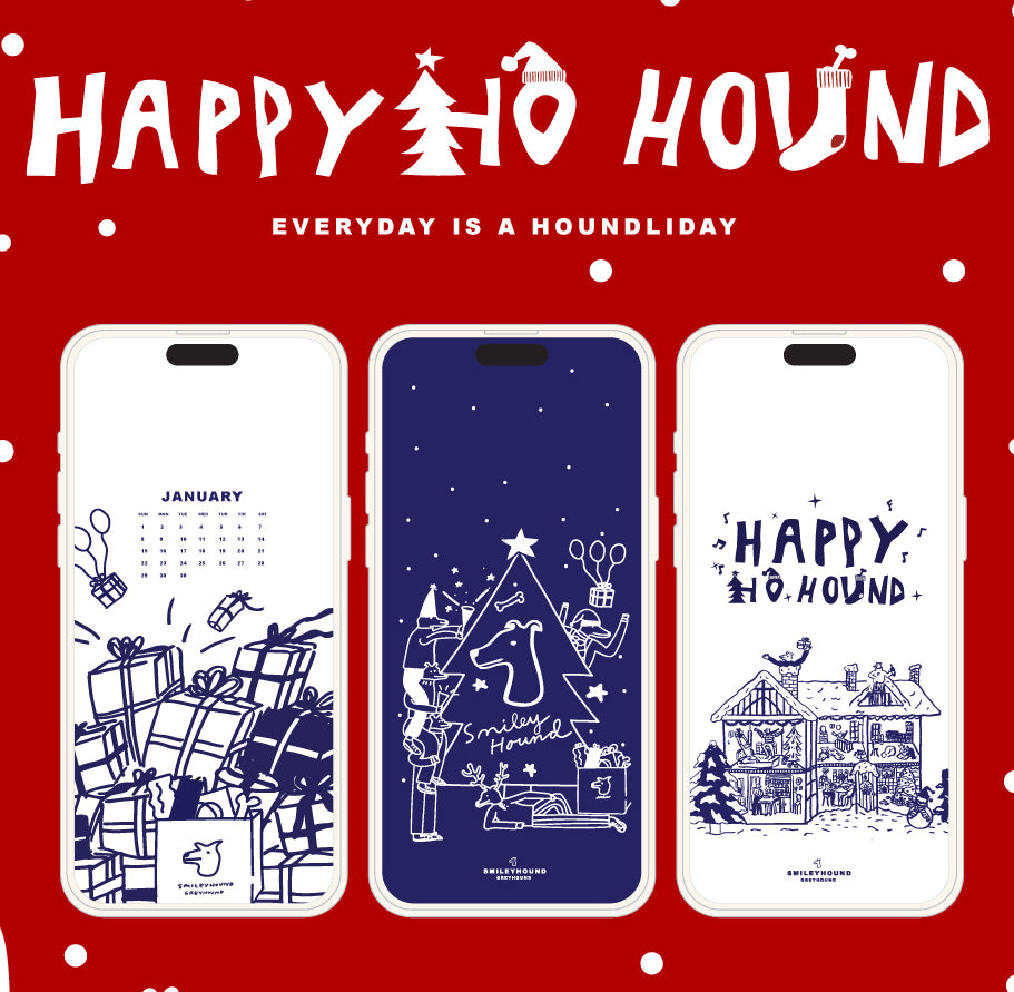 HAPPY HO HOUND FESTIVE WALLPAPER