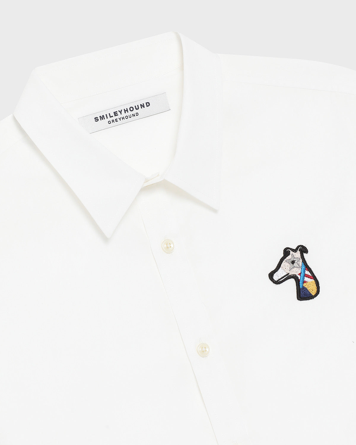 POPLIN SLIM SHIRT WITH LOGO EMBROIDERED
