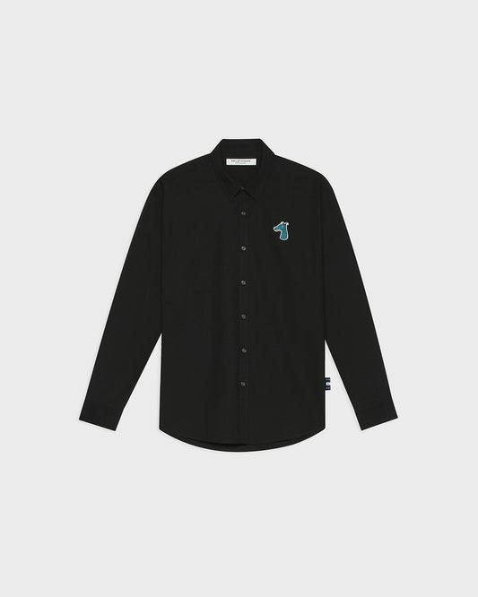 POPLIN REGULAR SHIRT WITH LOGO EMBROIDERED