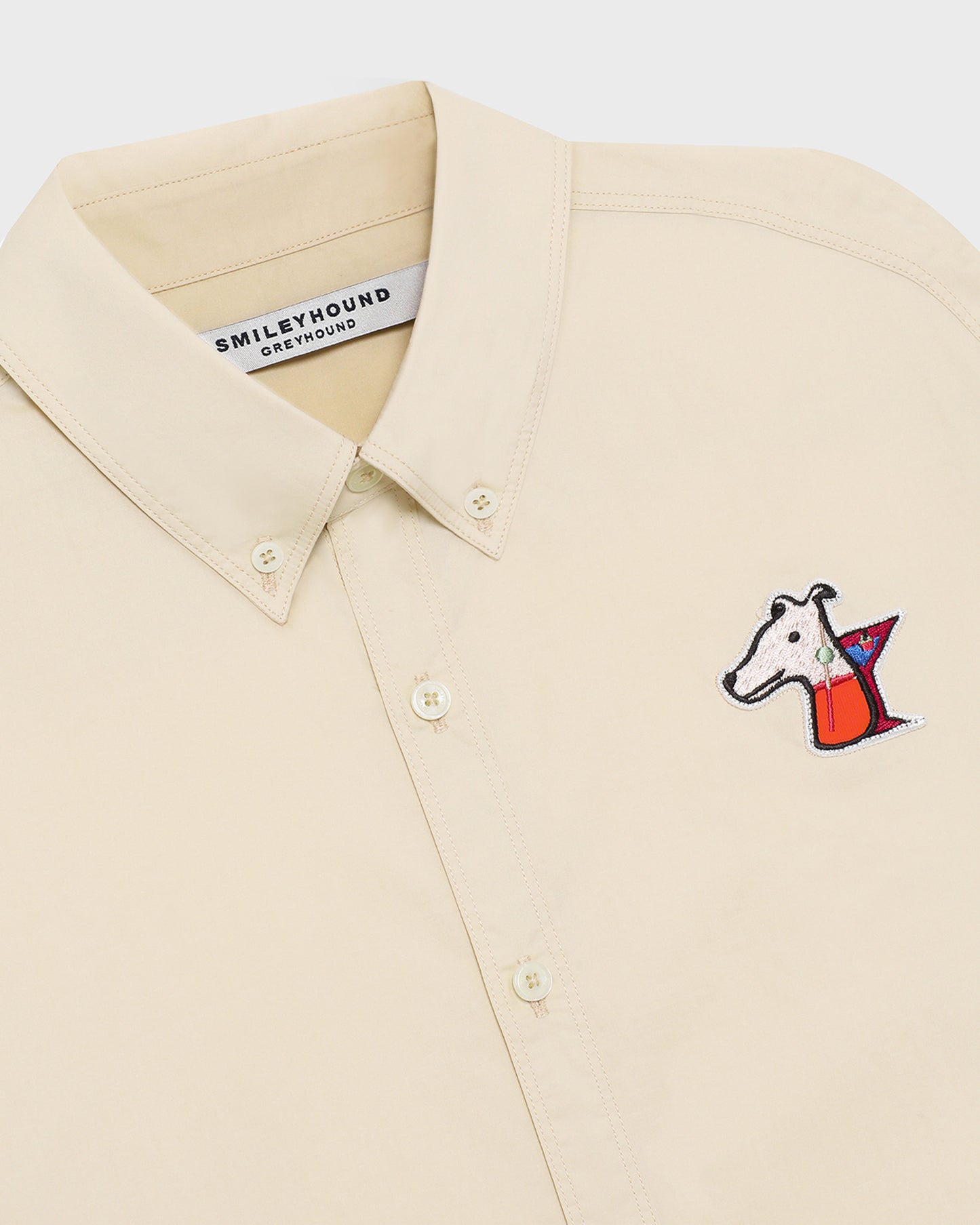 POPLIN SLIM SHIRT WITH LOGO EMBROIDERED