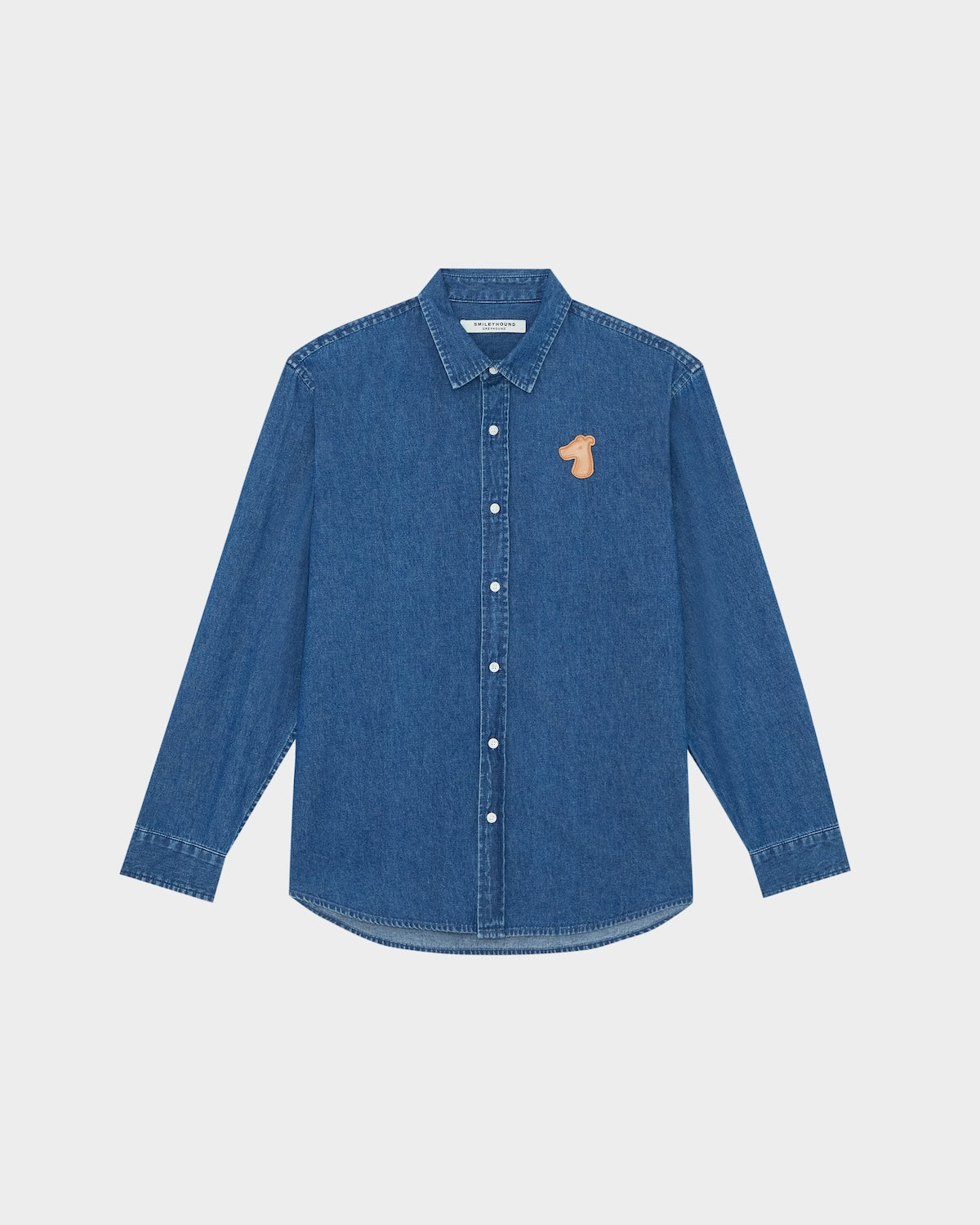 DENIM SHIRT WITH LOGO EMBROIDERED