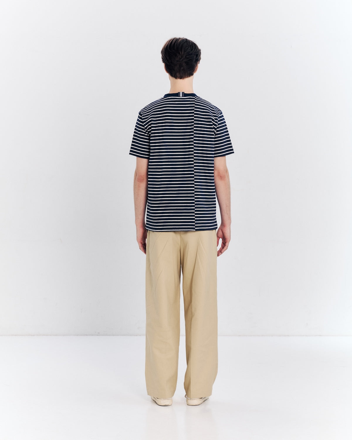 CLASSIC FIT STRIPED T-SHIRT WITH LOGO EMBROIDERED