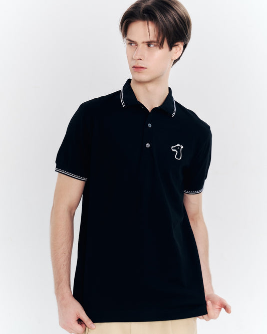 PIQUE POLO SHIRT WITH LOGO EMBROIDERED