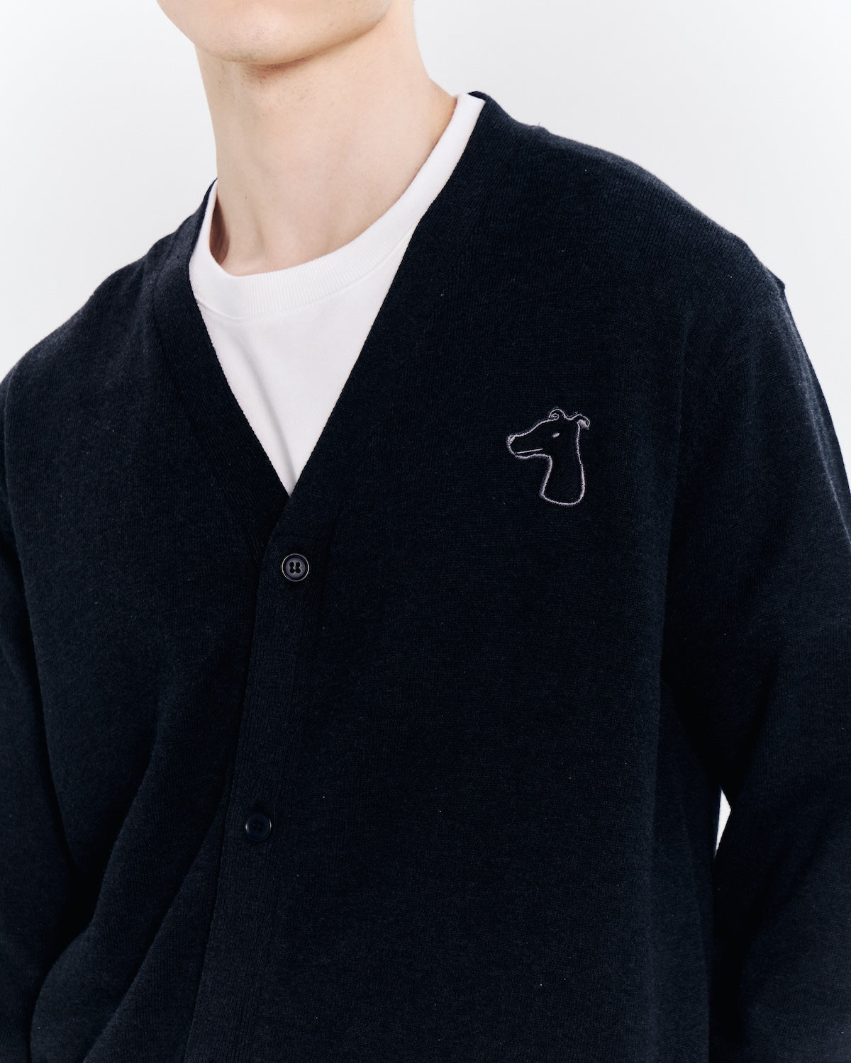 SMILEYHOUND KNITTED CARDIGAN WITH LOGO EMBROIDERED