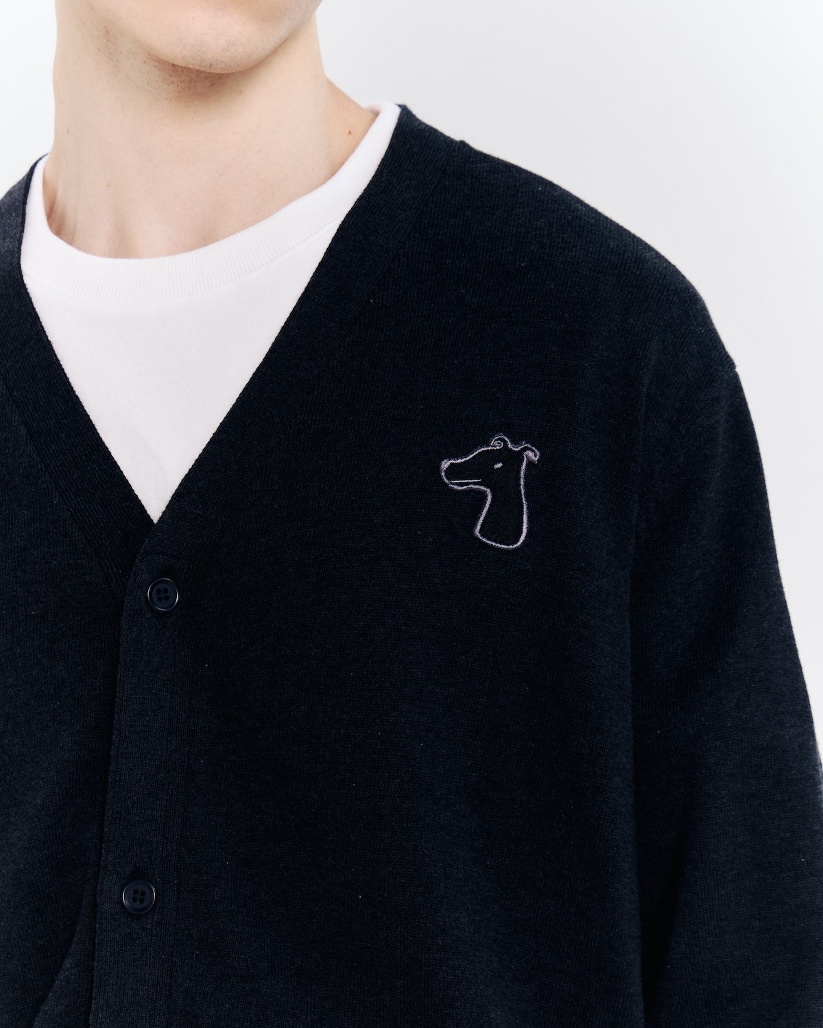 SMILEYHOUND KNITTED CARDIGAN WITH LOGO EMBROIDERED