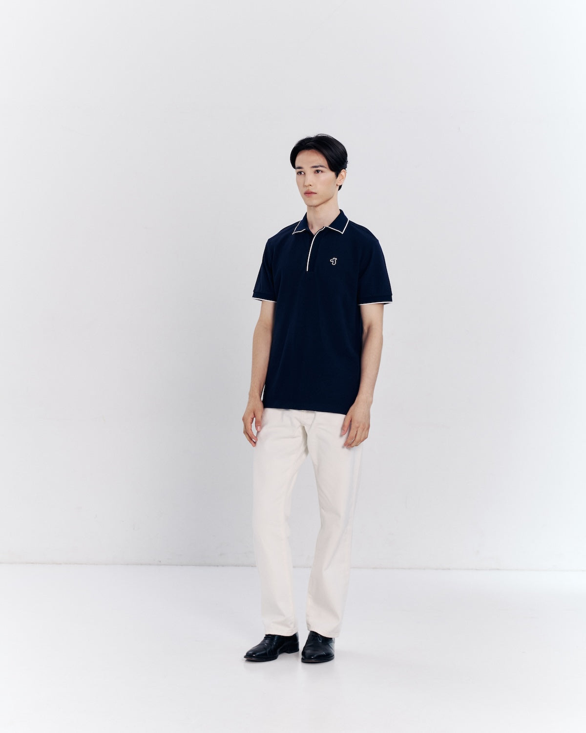 ZIP POLO SHIRT WITH LOGO EMBROIDERED