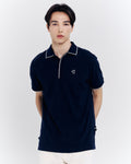 ZIP POLO SHIRT WITH LOGO EMBROIDERED