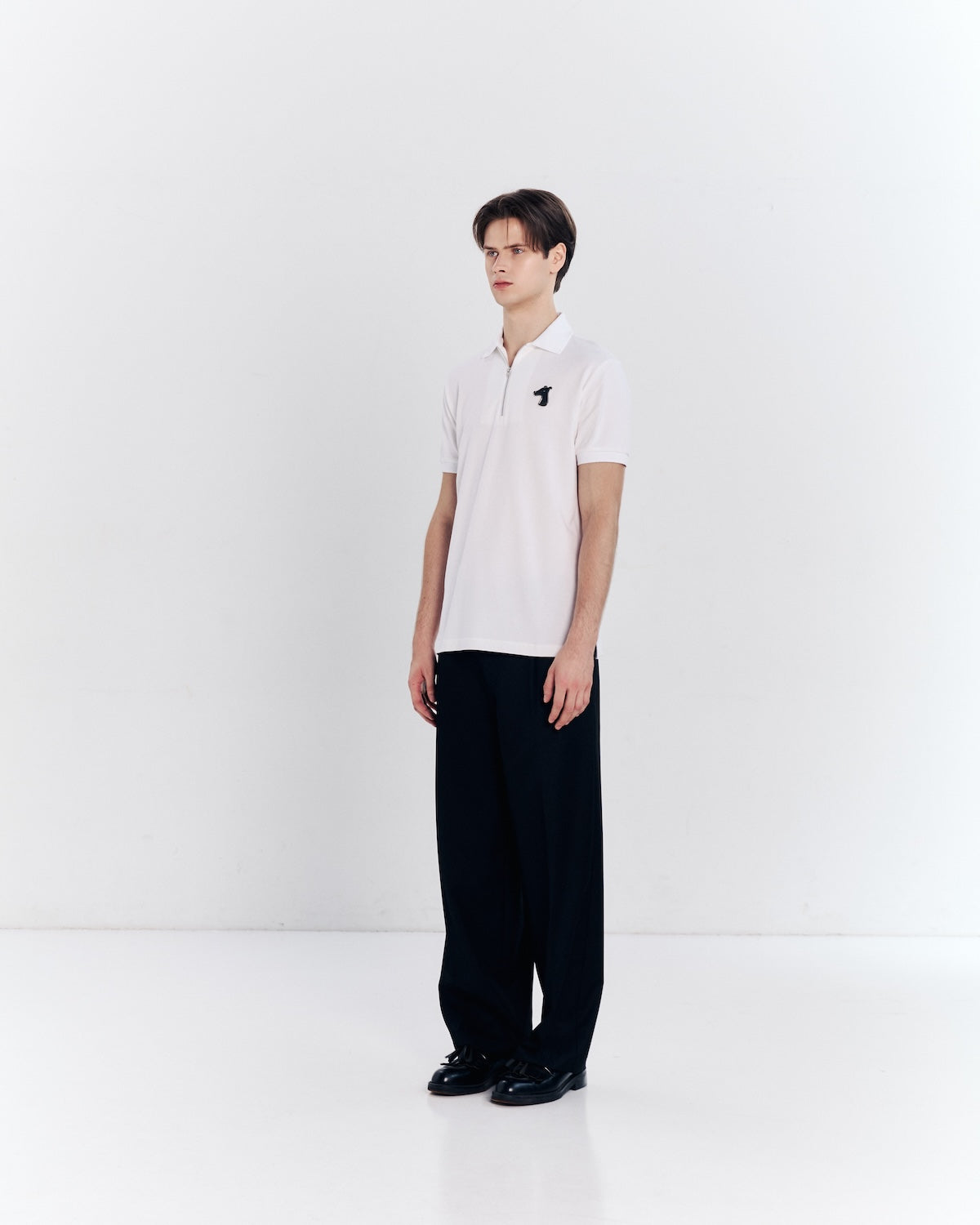 ZIP POLO SHIRT WITH LOGO EMBROIDERED