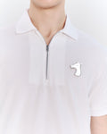 ZIP POLO SHIRT WITH LOGO EMBROIDERED