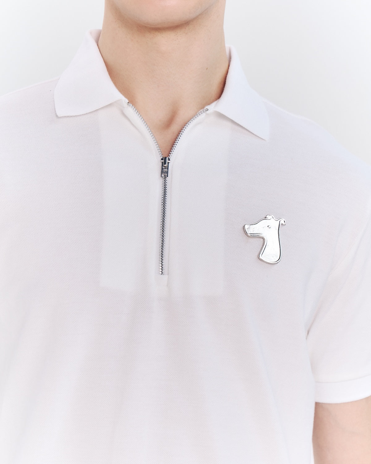 ZIP POLO SHIRT WITH LOGO EMBROIDERED
