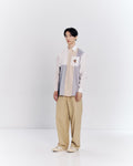 STRIPED COLOR-BLOCK SHIRT WITH LOGO EMBROIDERED