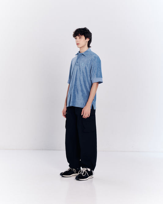 SMILEYHOUND TERRY CLOTH BOXY POLO SHIRT