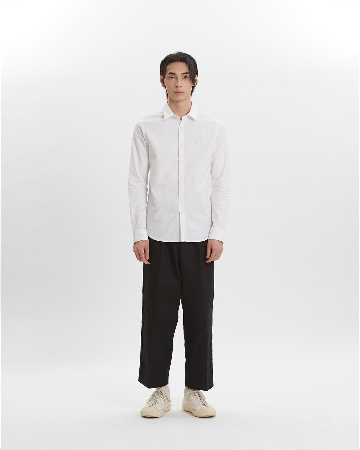 OXFORD SLIM SHIRT WITH BOLD LOGO