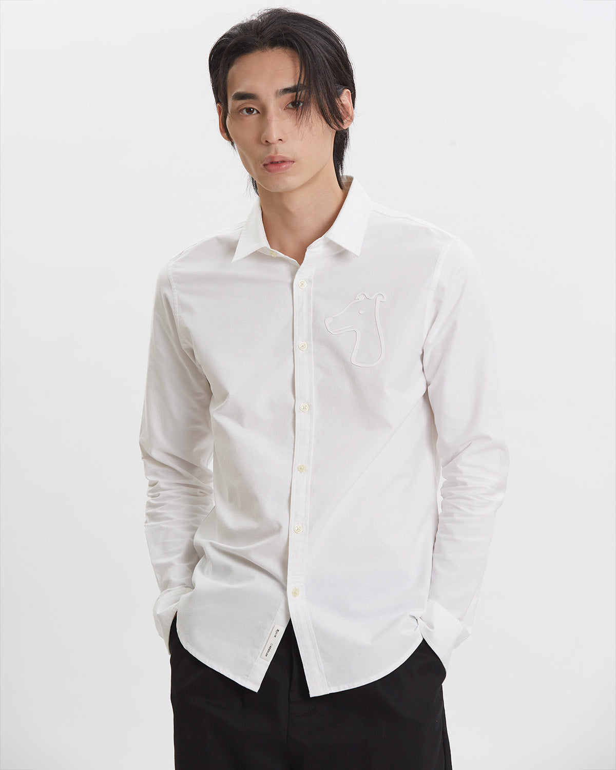 OXFORD SLIM SHIRT WITH BOLD LOGO