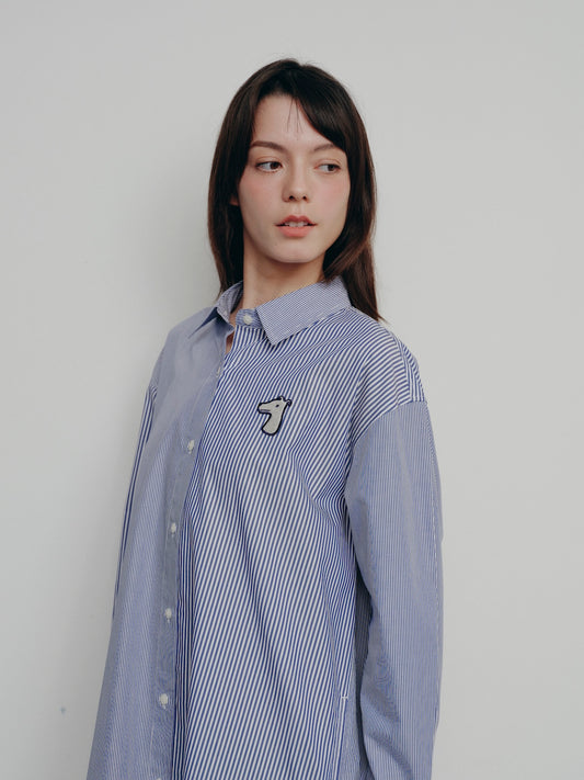 BESTIE STRIPED SHIRT DRESS