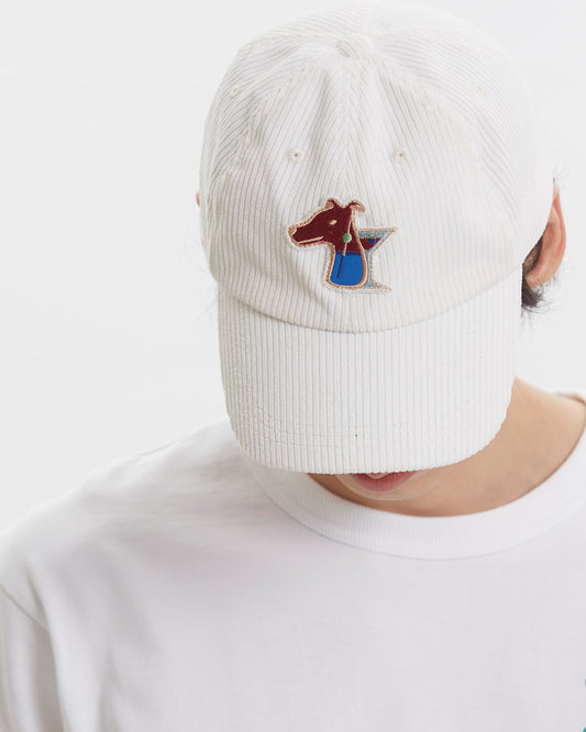 CORDUROY CAP WITH LOGO EMBROIDERED