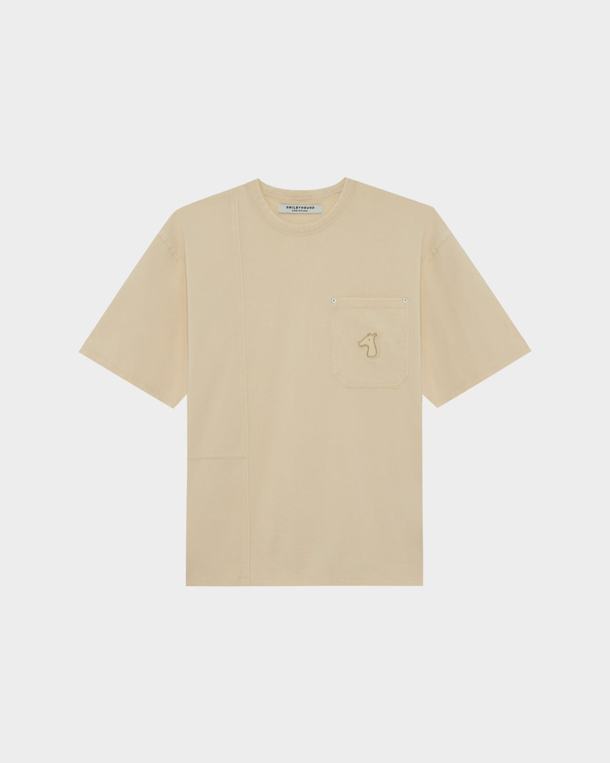 PANELED T-SHIRT WITH LOGO EMBROIDERED