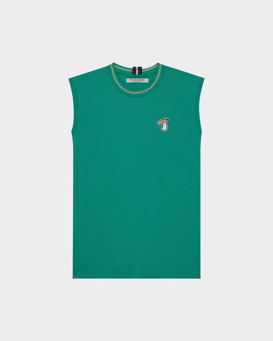 FLOWER FOLK TANK-TOP WITH LOGO EMBROIDERED