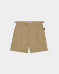 COTTON TWILL PLEATED SHORTS
