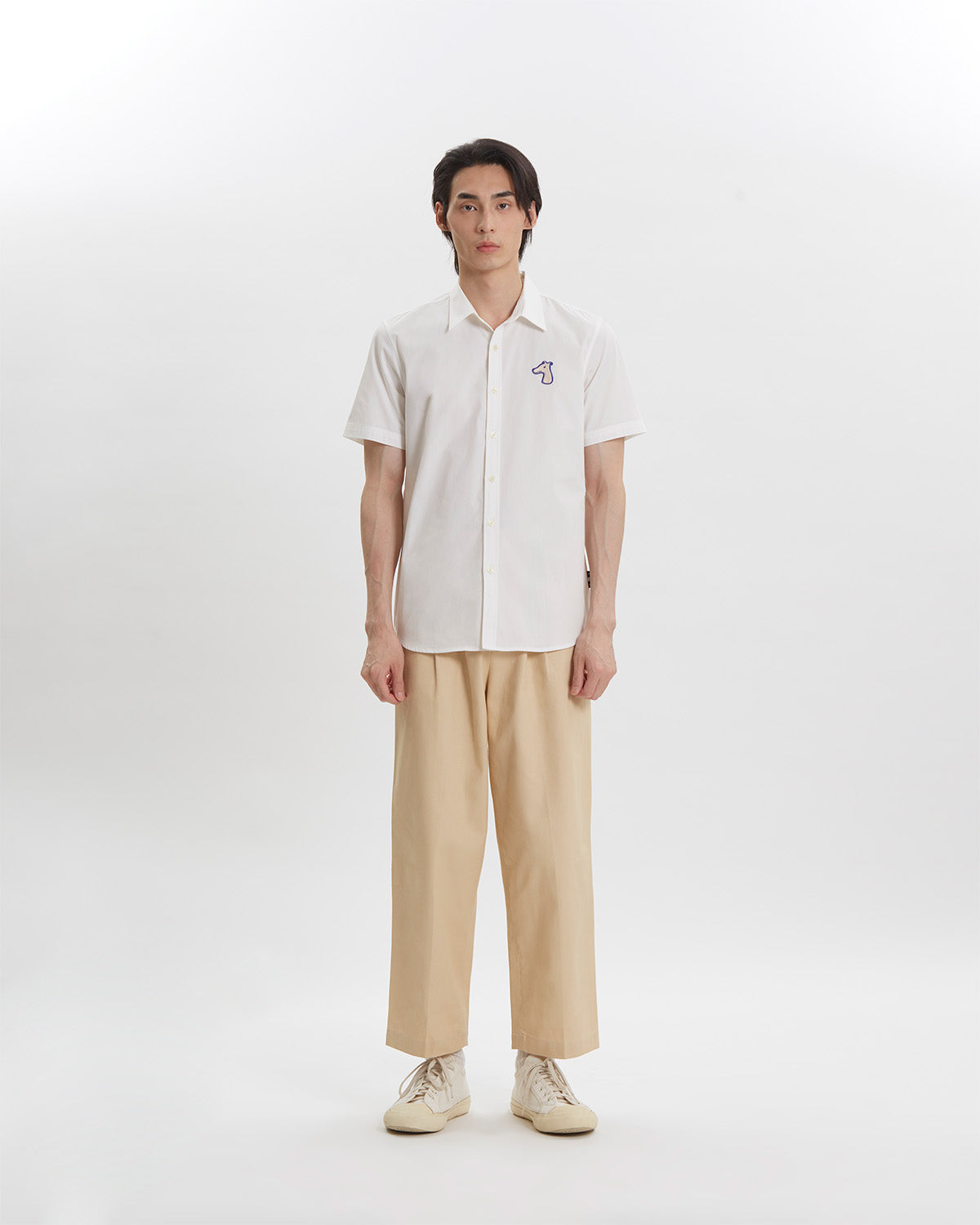 SHORT SLEEVE SHIRT WITH LOGO EMBROIDERED