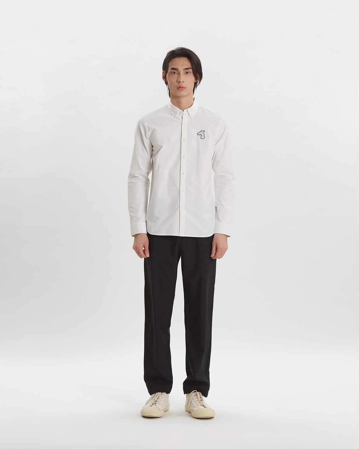 OXFORD SLIM SHIRT WITH LOGO EMBROIDERED