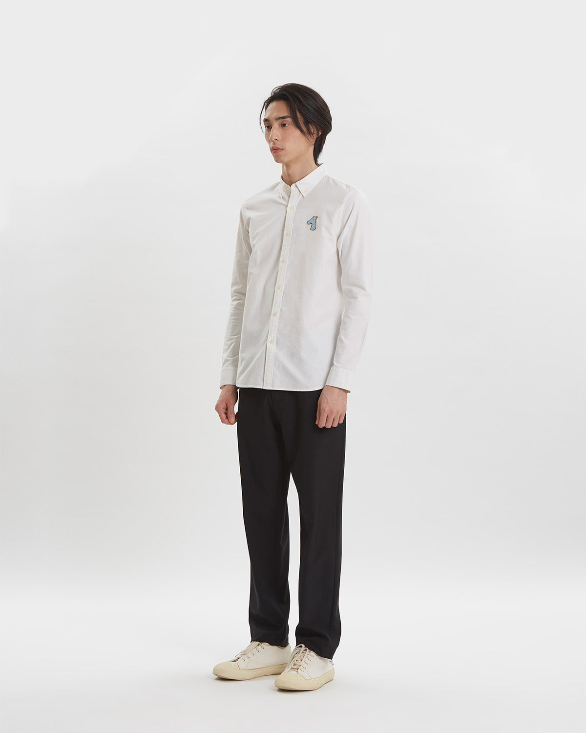 OXFORD SLIM SHIRT WITH LOGO EMBROIDERED