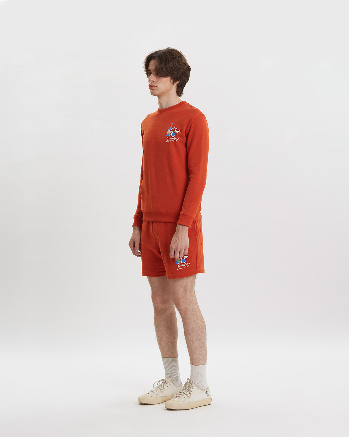 เสื้อสเวตเชิ้ตผ้าเทอร์รี่ฝรั่งเศสพร้อมพิมพ์กราฟิกโลโก้