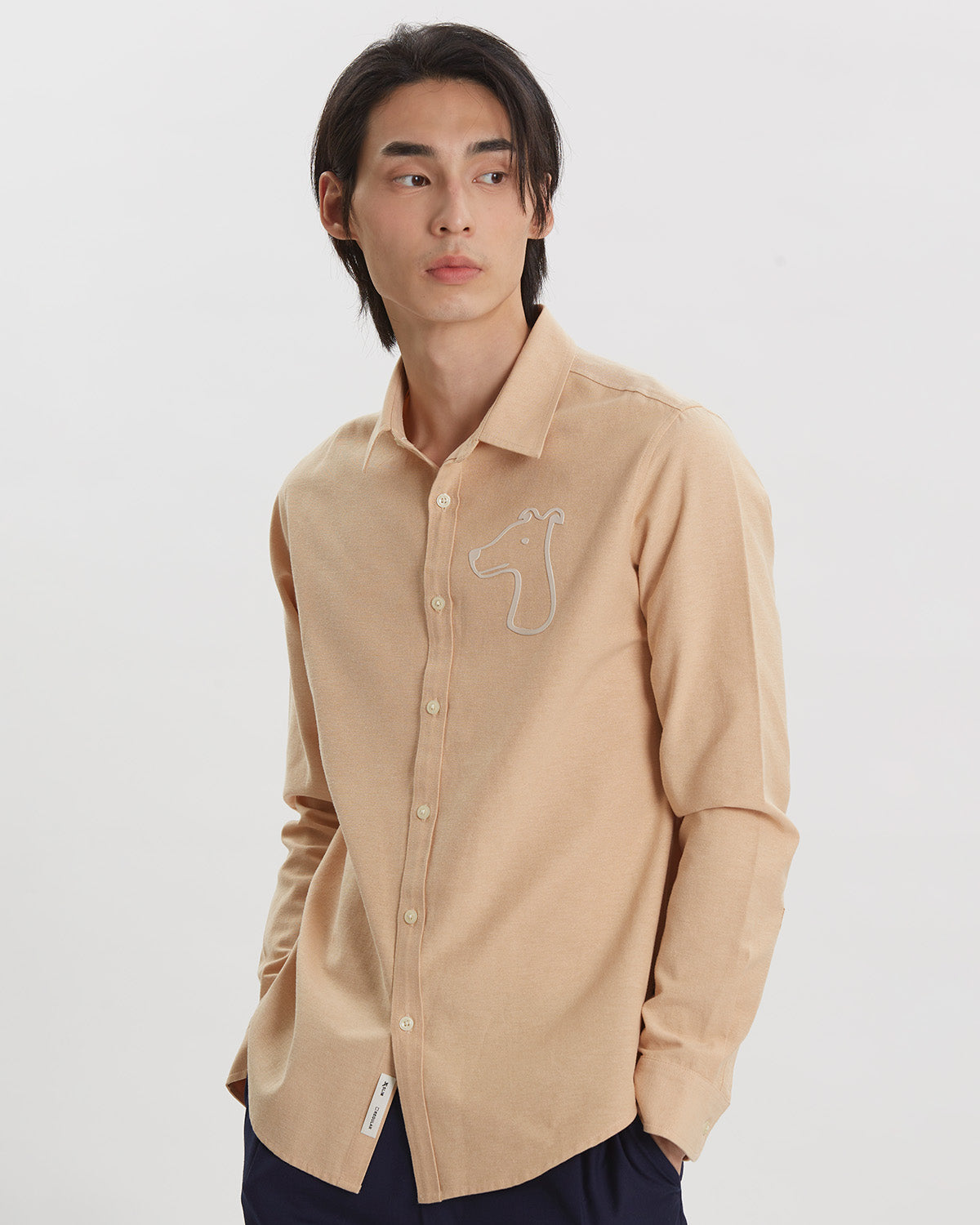 OXFORD SLIM SHIRT WITH BOLD LOGO