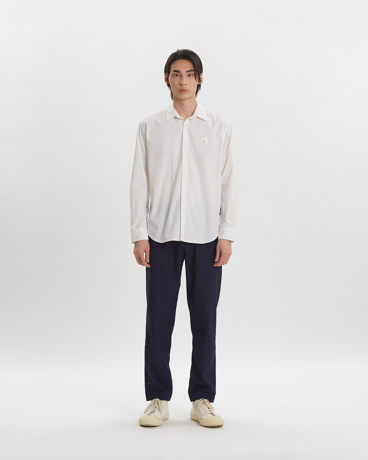 POPLIN REGULAR SHIRT WITH LOGO EMBROIDERED