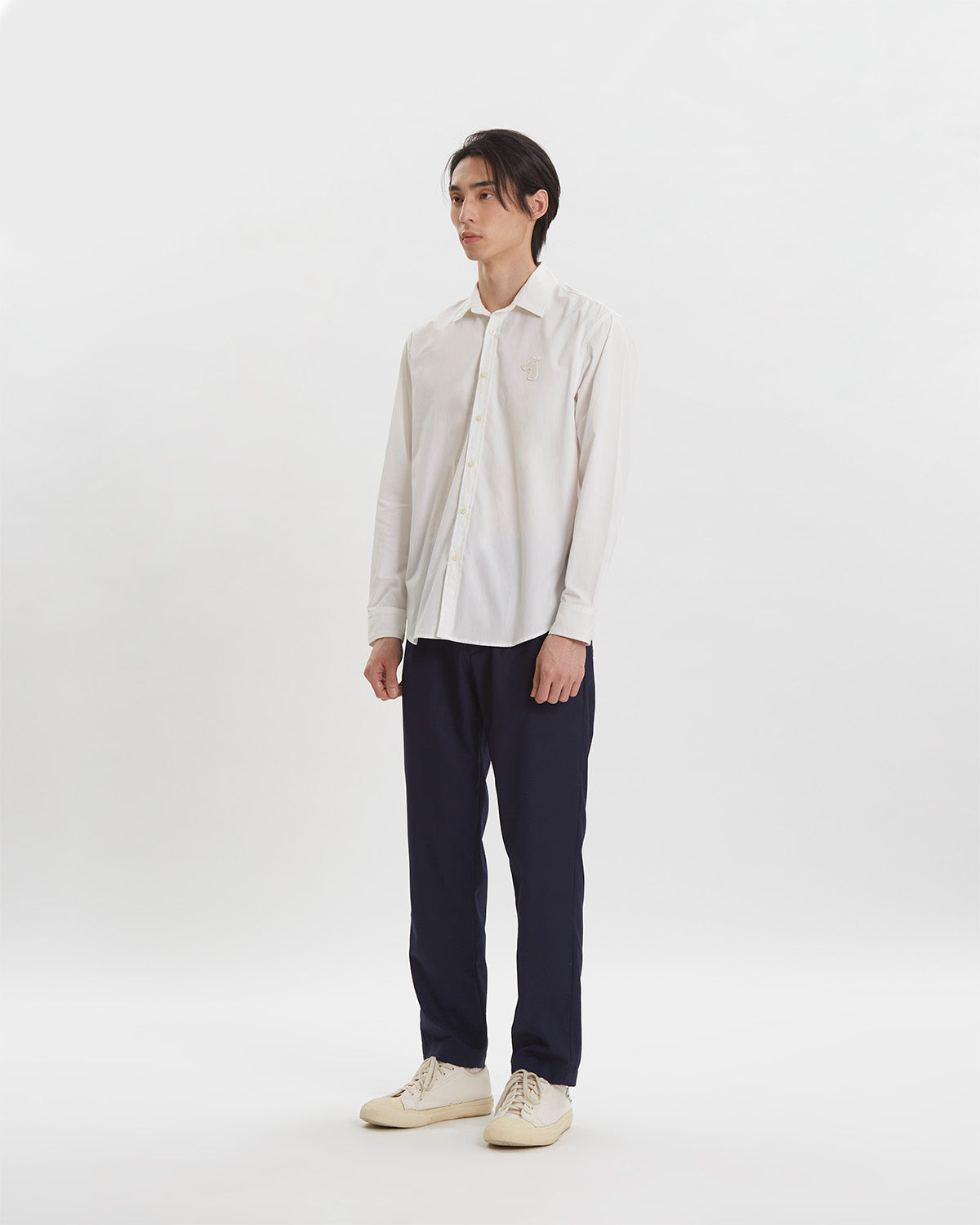 POPLIN REGULAR SHIRT WITH LOGO EMBROIDERED