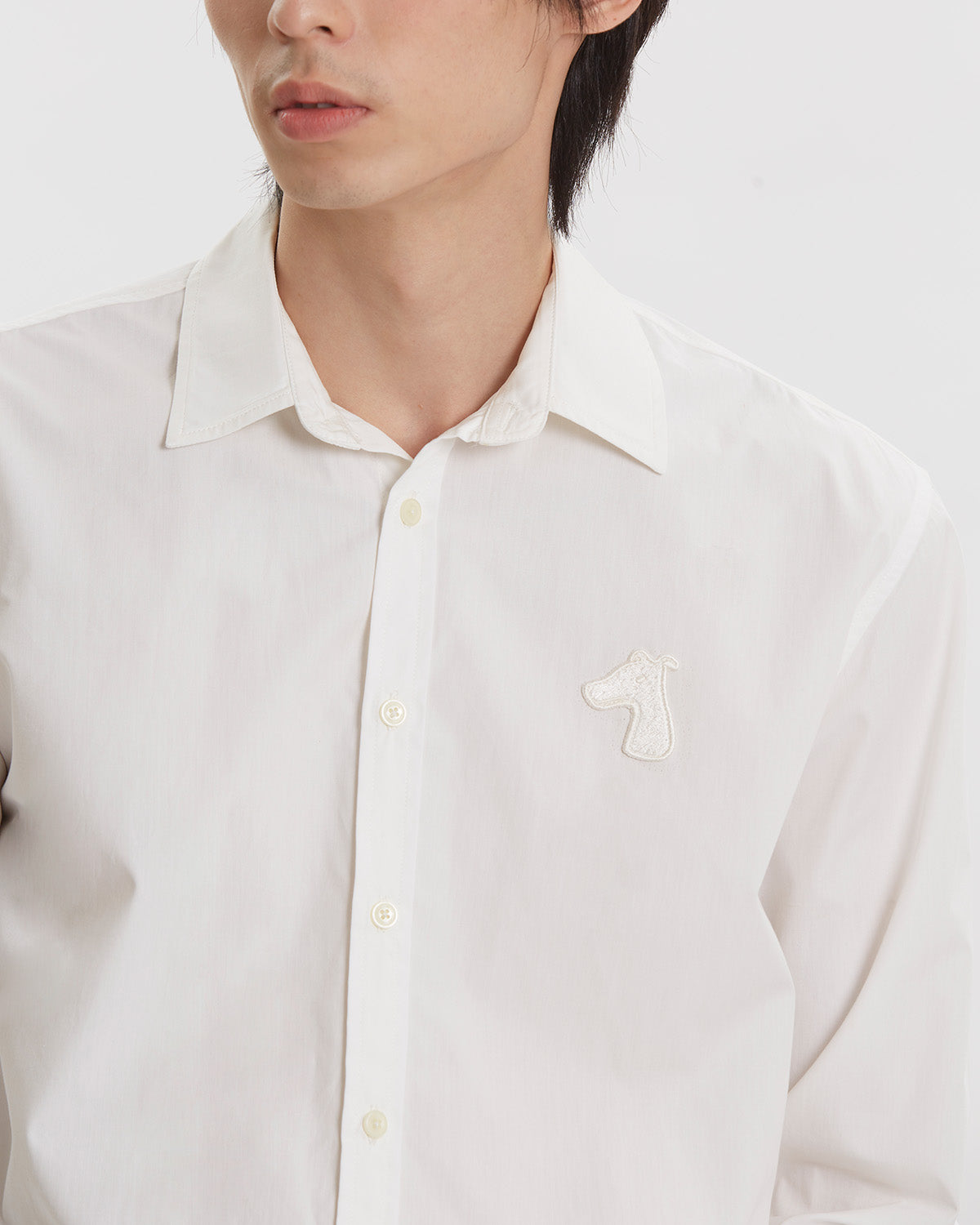 POPLIN REGULAR SHIRT WITH LOGO EMBROIDERED