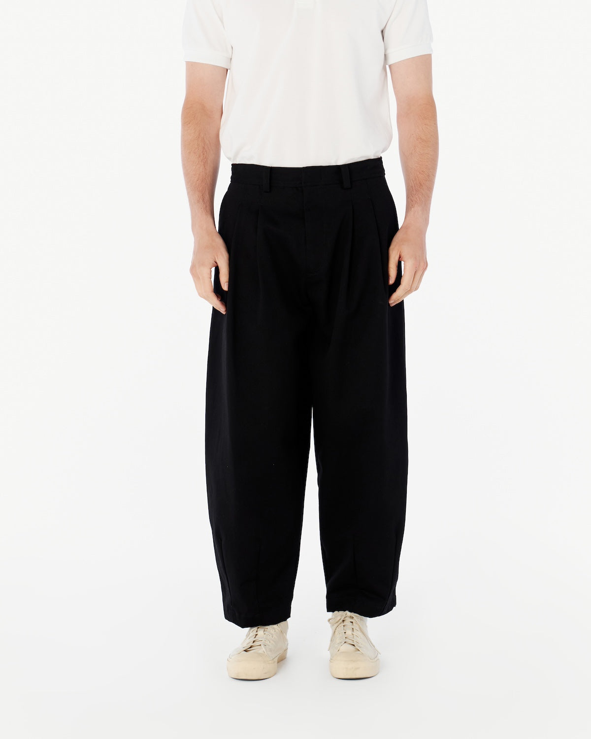 BALLOON FIT COTTON TWILL PANTS