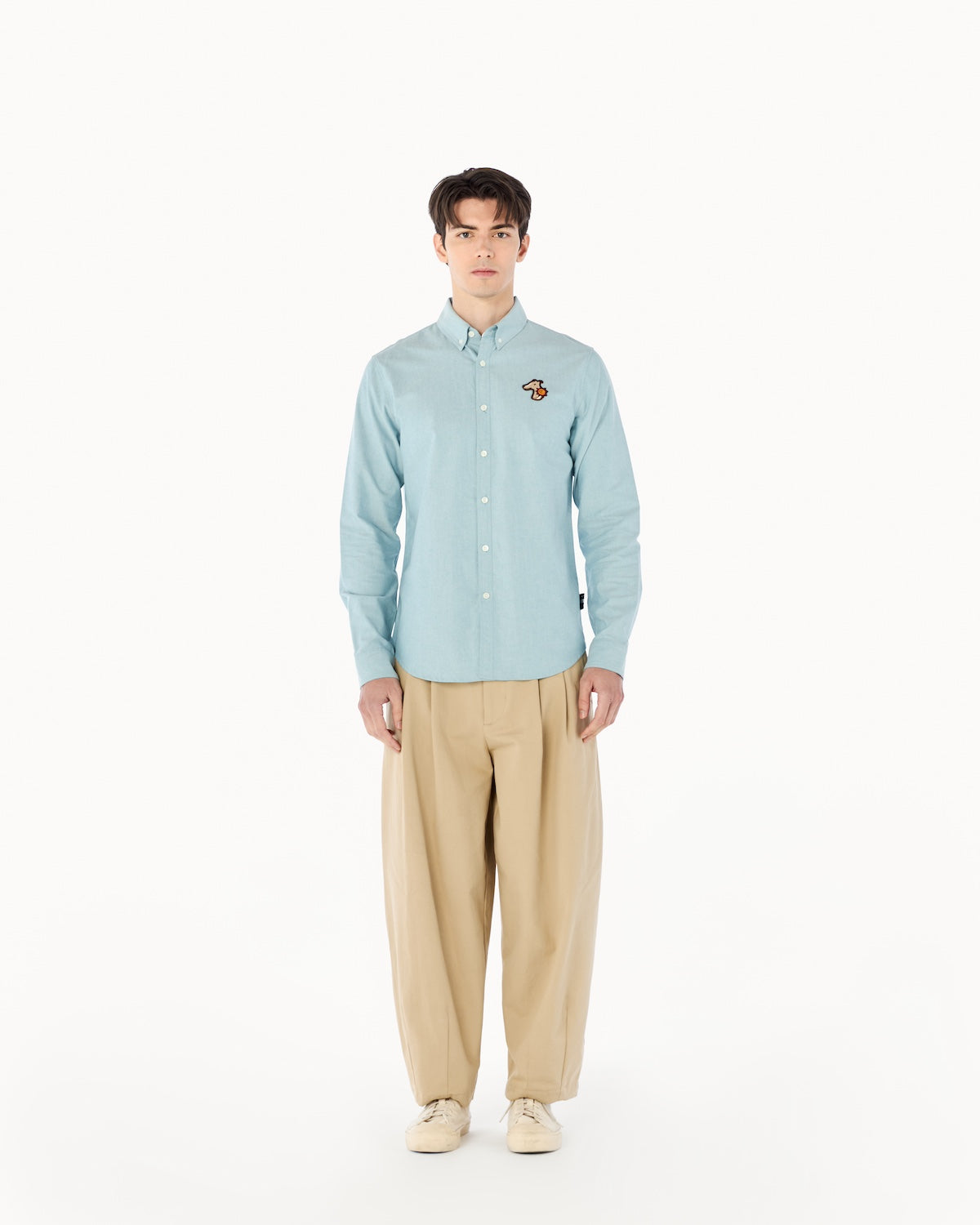 OXFORD SLIM SHIRT WITH LOGO EMBROIDERED