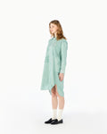 FLOWER PATCH STRIPED POPLIN SHIRT DRESS