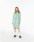 FLOWER PATCH STRIPED POPLIN SHIRT DRESS