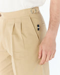 COTTON TWILL PLEATED SHORTS