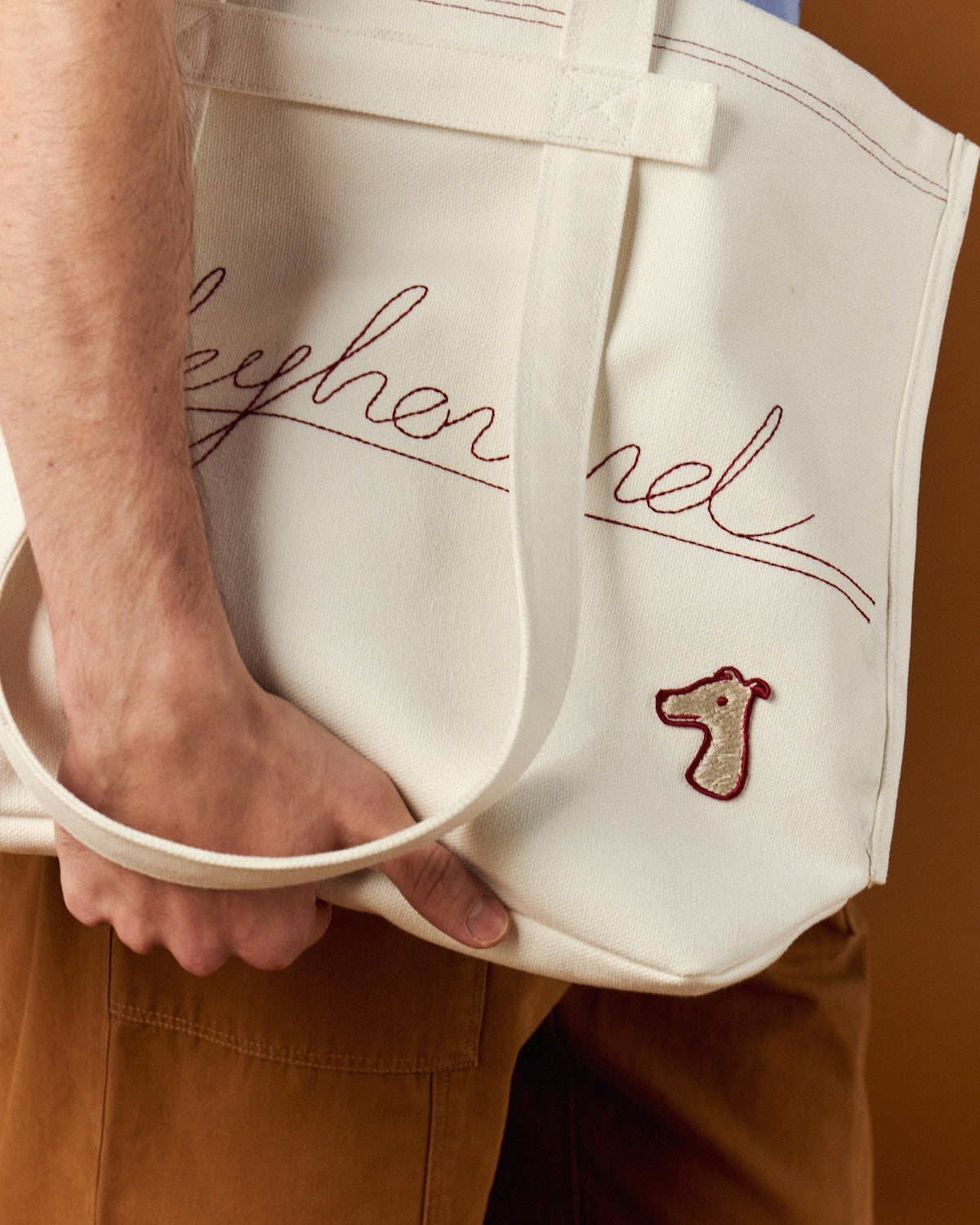 SMILEYHOUND CONTRAST STITCH TOTE
