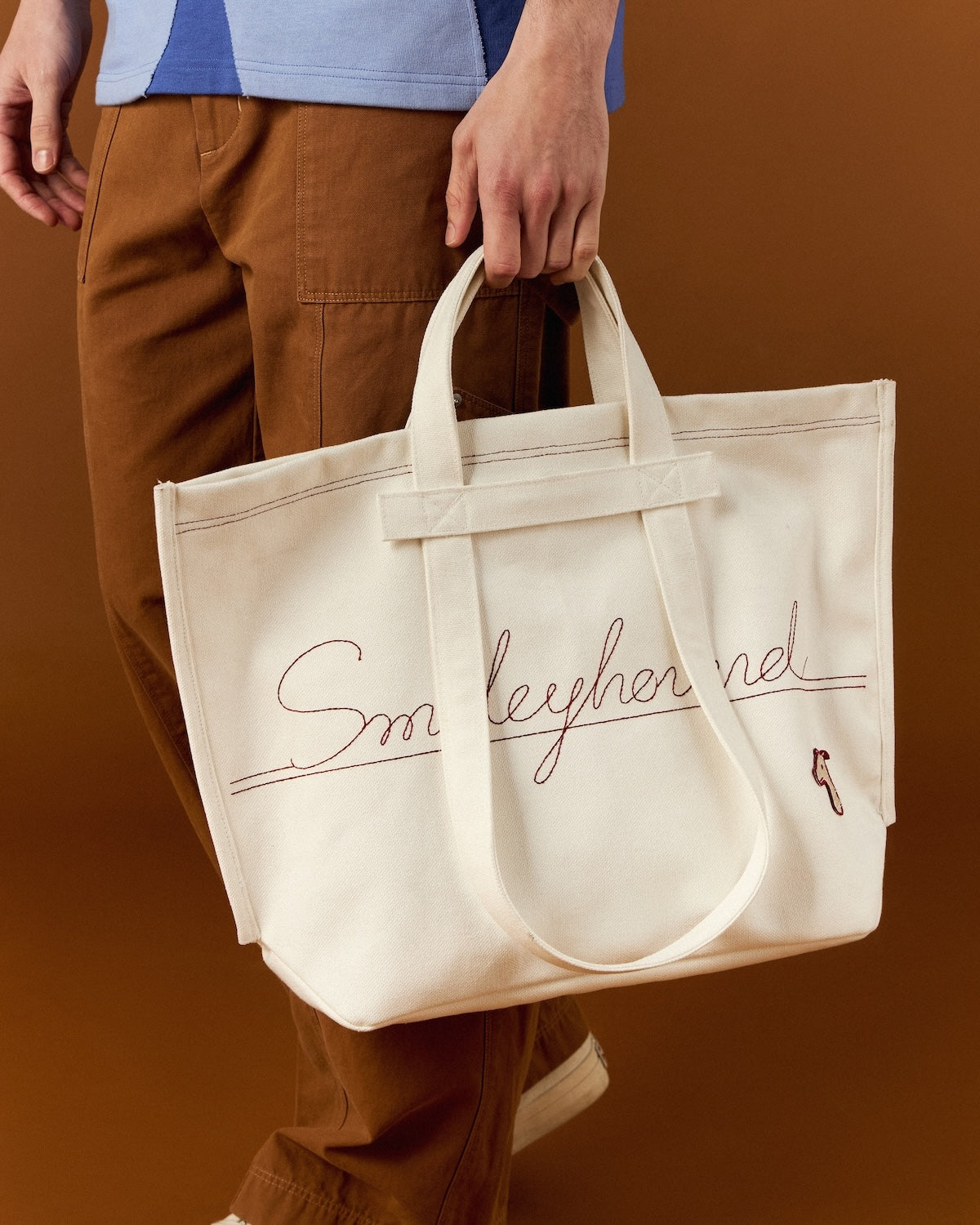 SMILEYHOUND CONTRAST STITCH TOTE