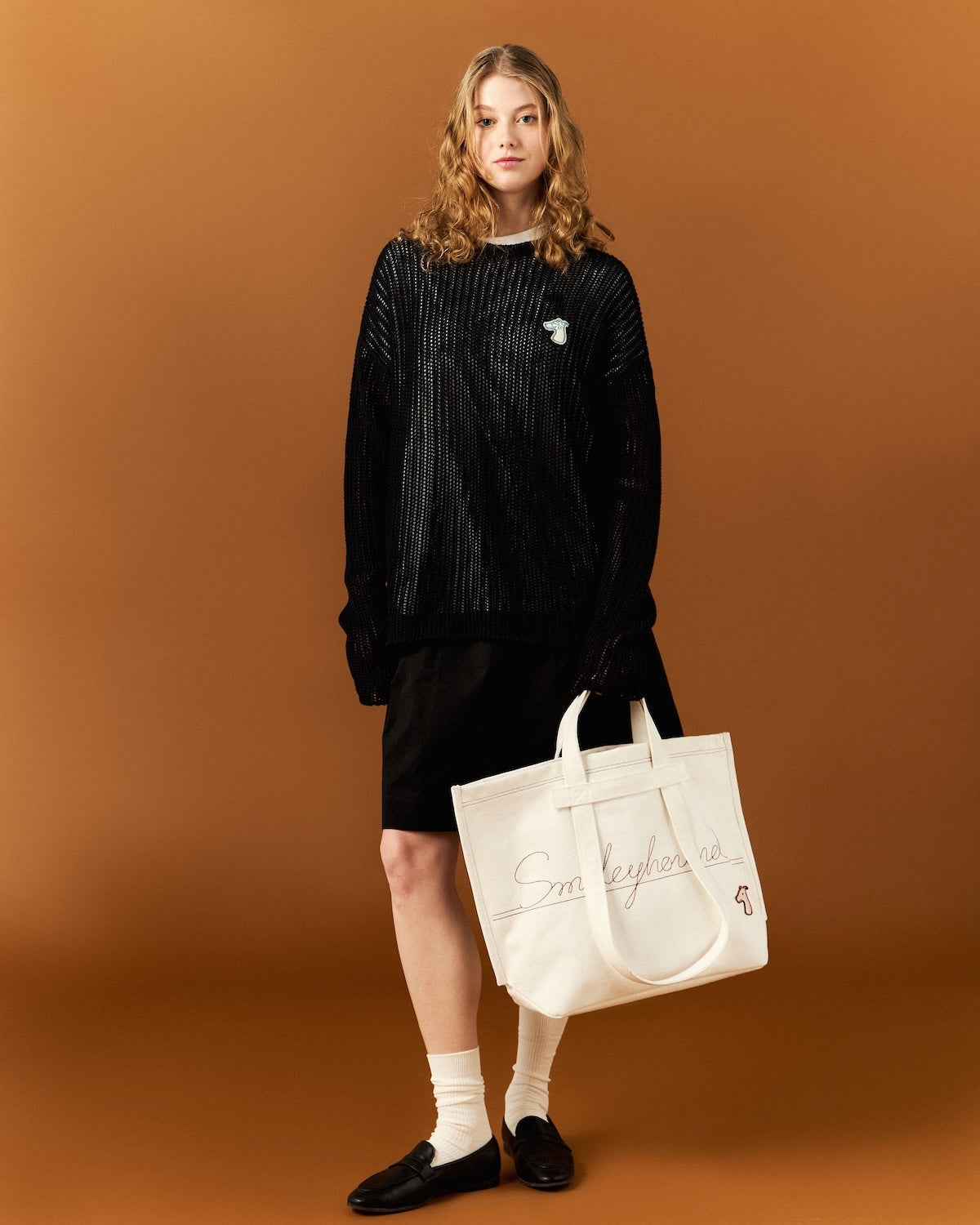 SMILEYHOUND CONTRAST STITCH TOTE