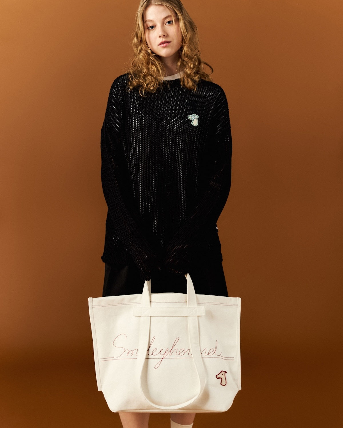 SMILEYHOUND CONTRAST STITCH TOTE