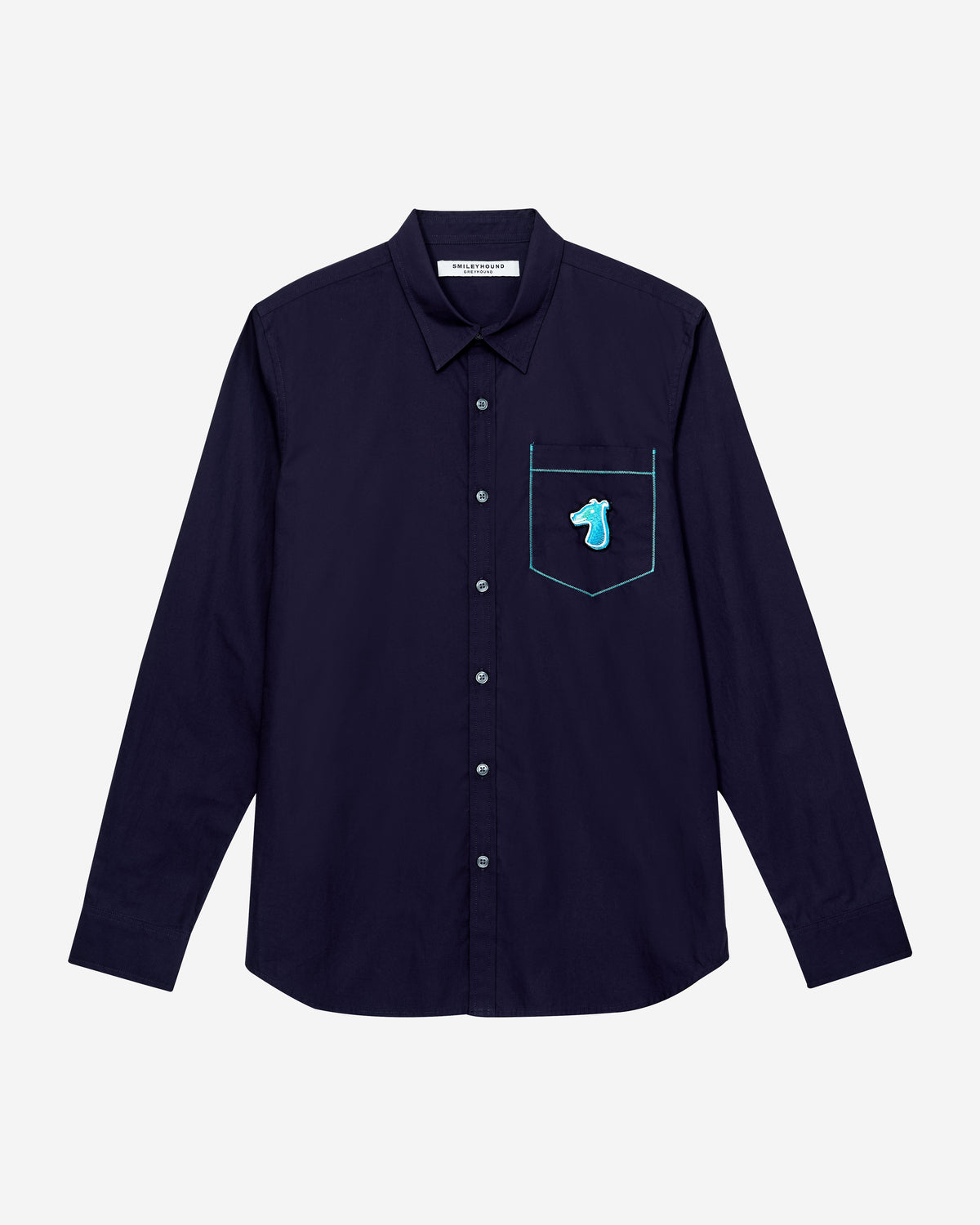 CONTRAST STITCH POCKET SHIRT WITH LOGO EMBROIDERED