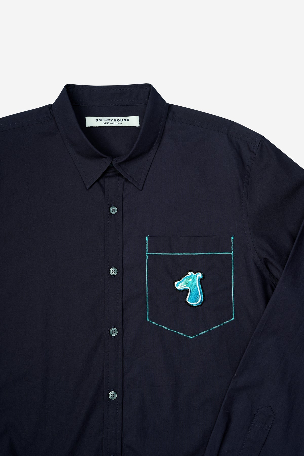 CONTRAST STITCH POCKET SHIRT WITH LOGO EMBROIDERED