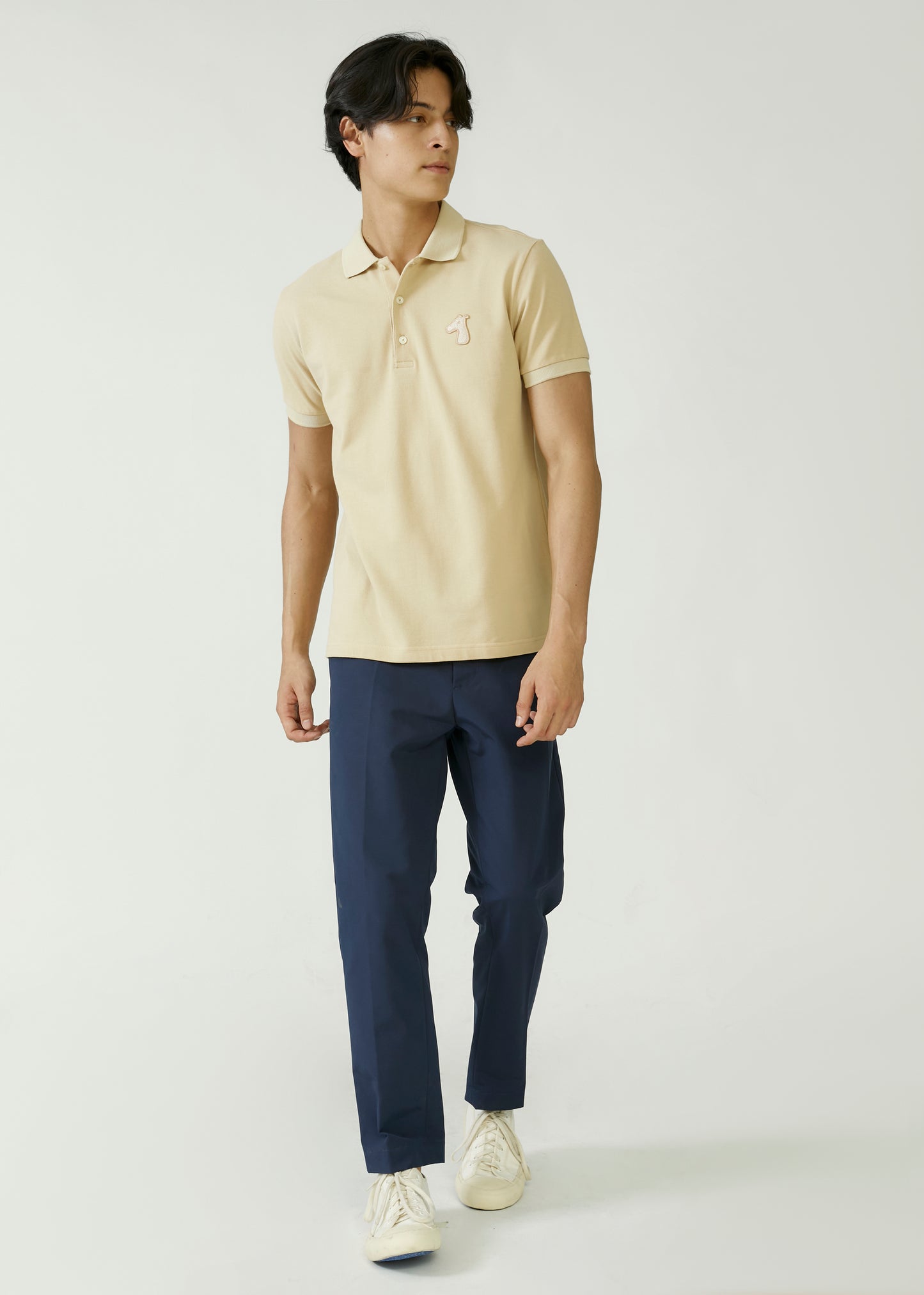 PIQUE POLO SHIRT WITH TONE-ON-TONE LOGO