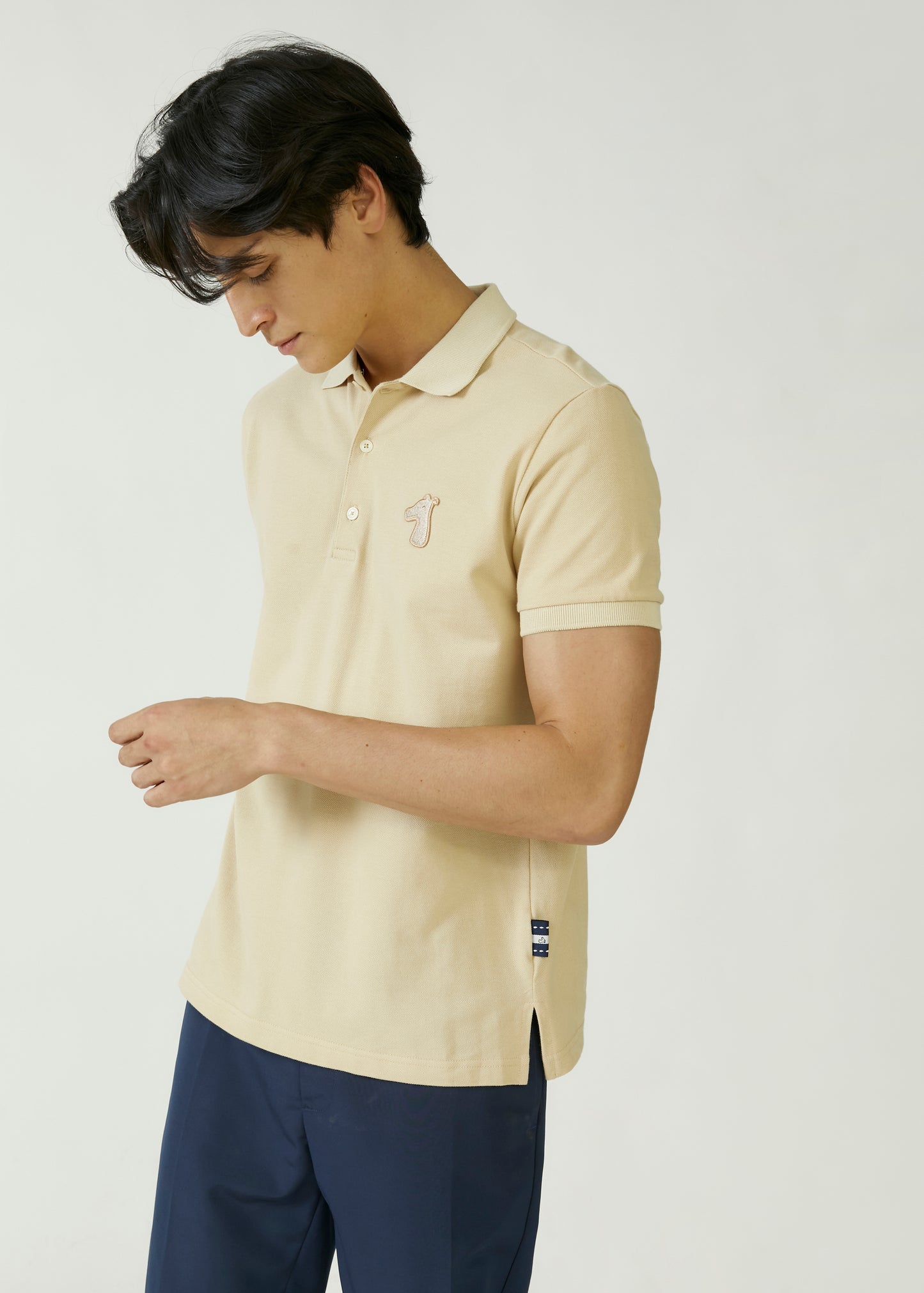 PIQUE POLO SHIRT WITH TONE-ON-TONE LOGO