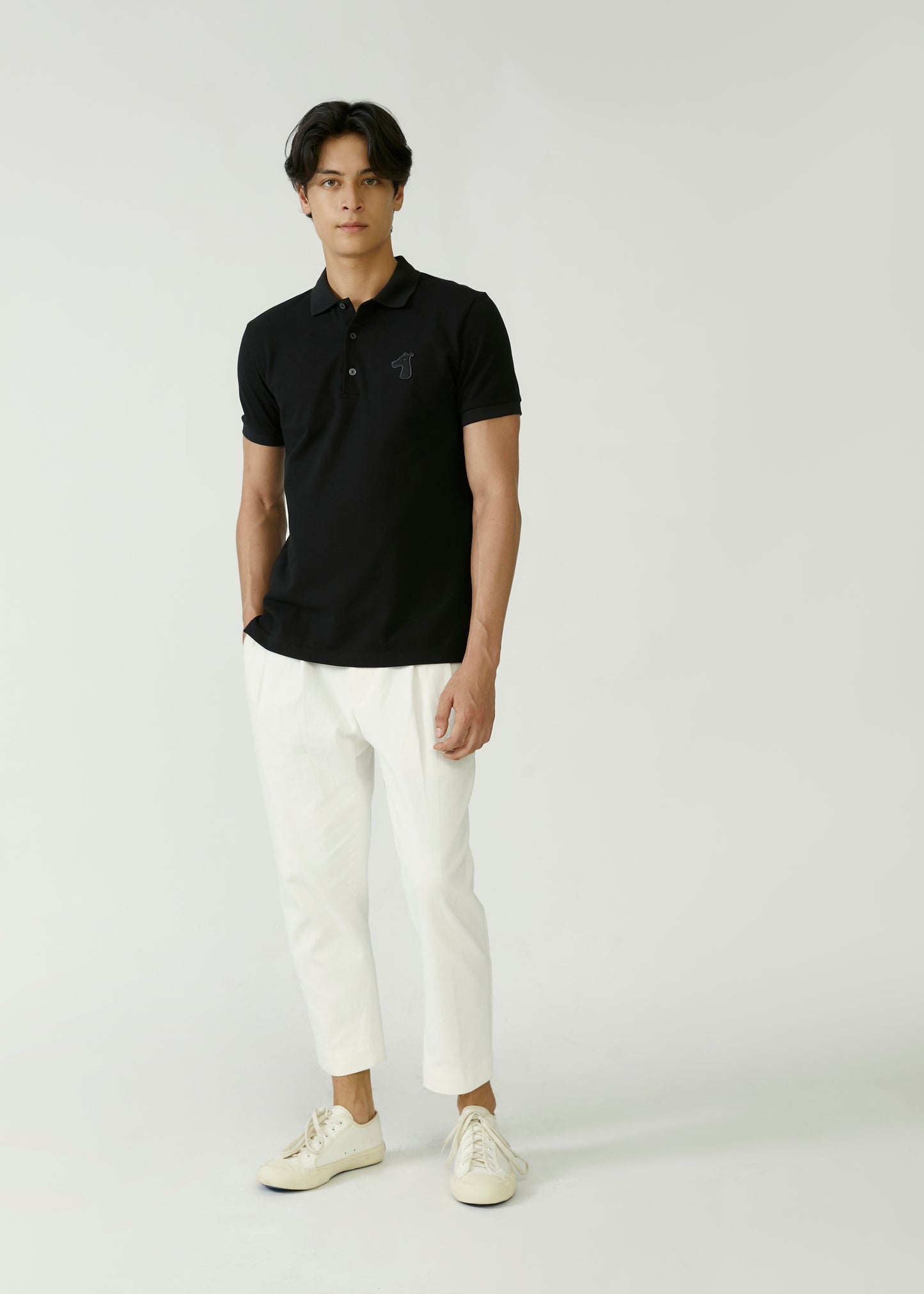 PIQUE POLO SHIRT WITH TONE-ON-TONE LOGO