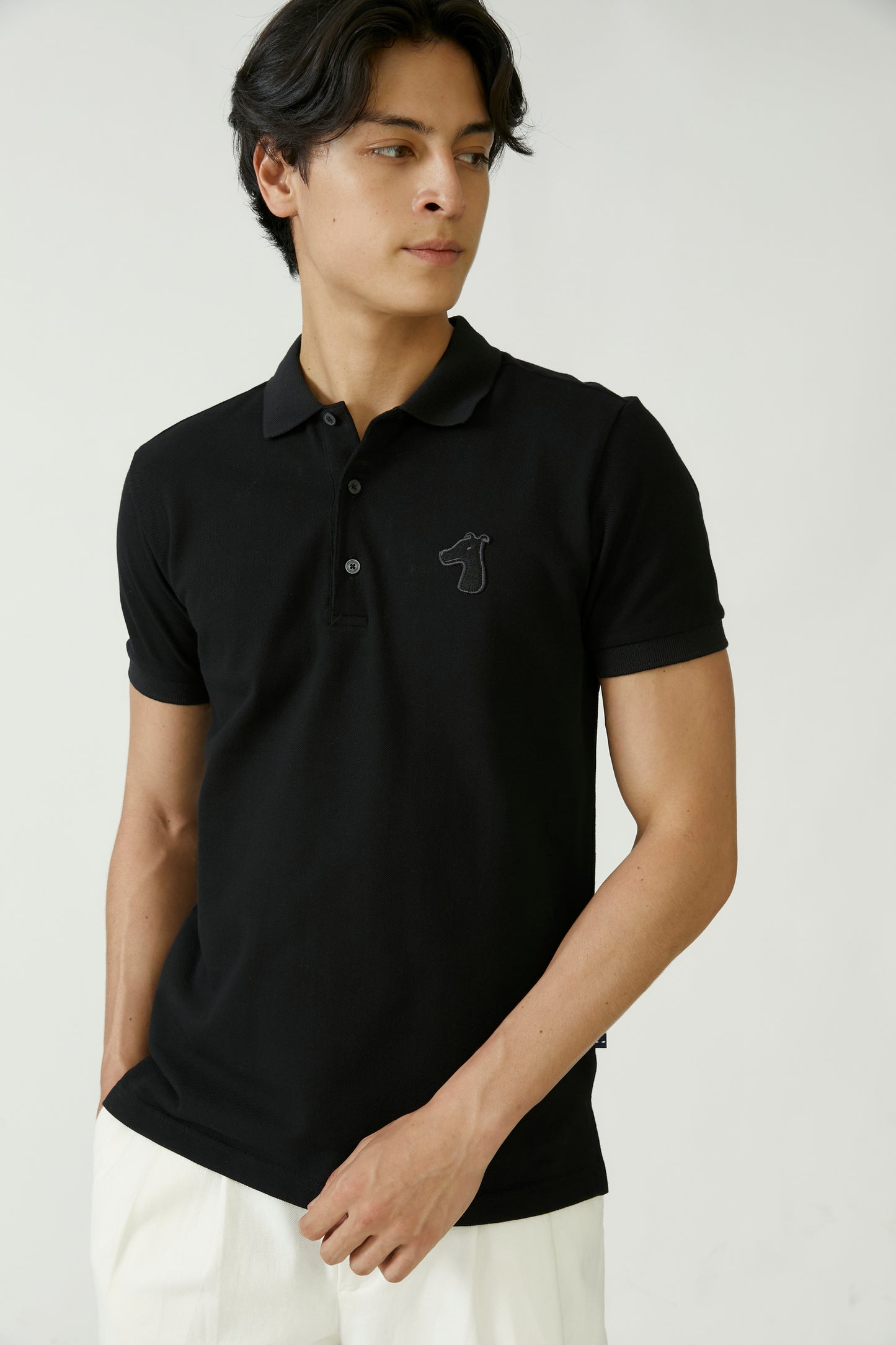 PIQUE POLO SHIRT WITH TONE-ON-TONE LOGO