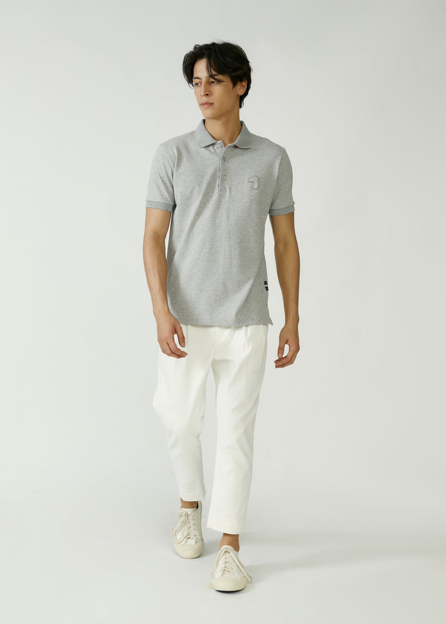 PIQUE POLO SHIRT WITH TONE-ON-TONE LOGO