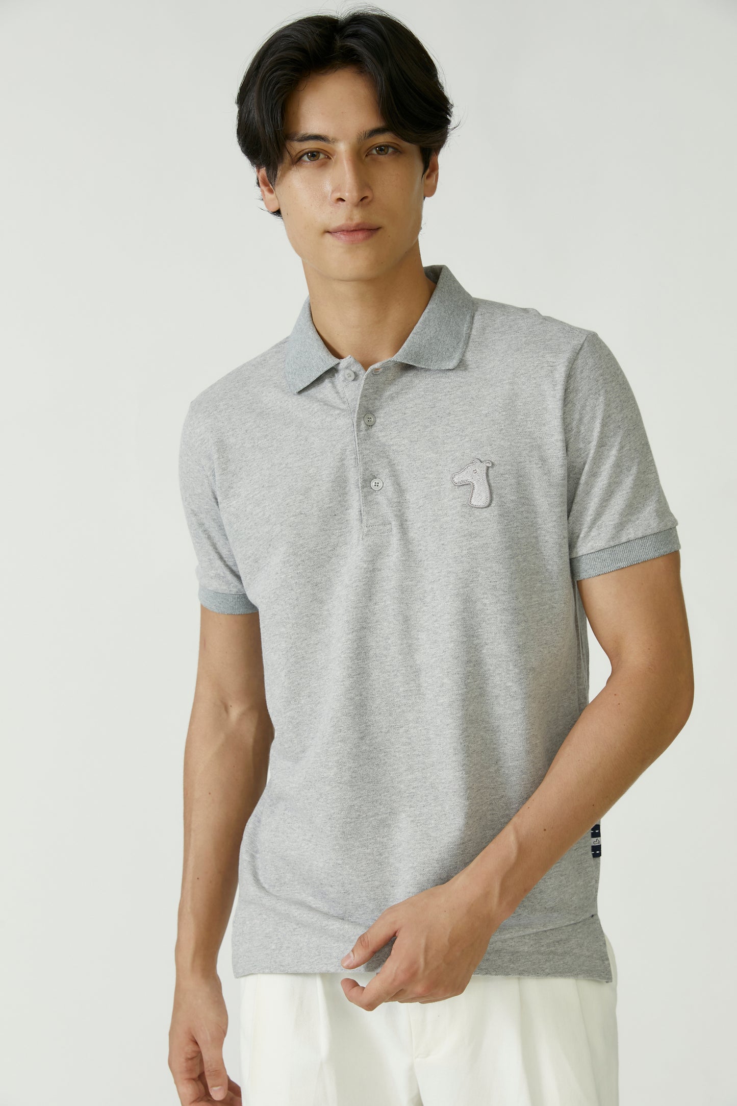 PIQUE POLO SHIRT WITH TONE-ON-TONE LOGO
