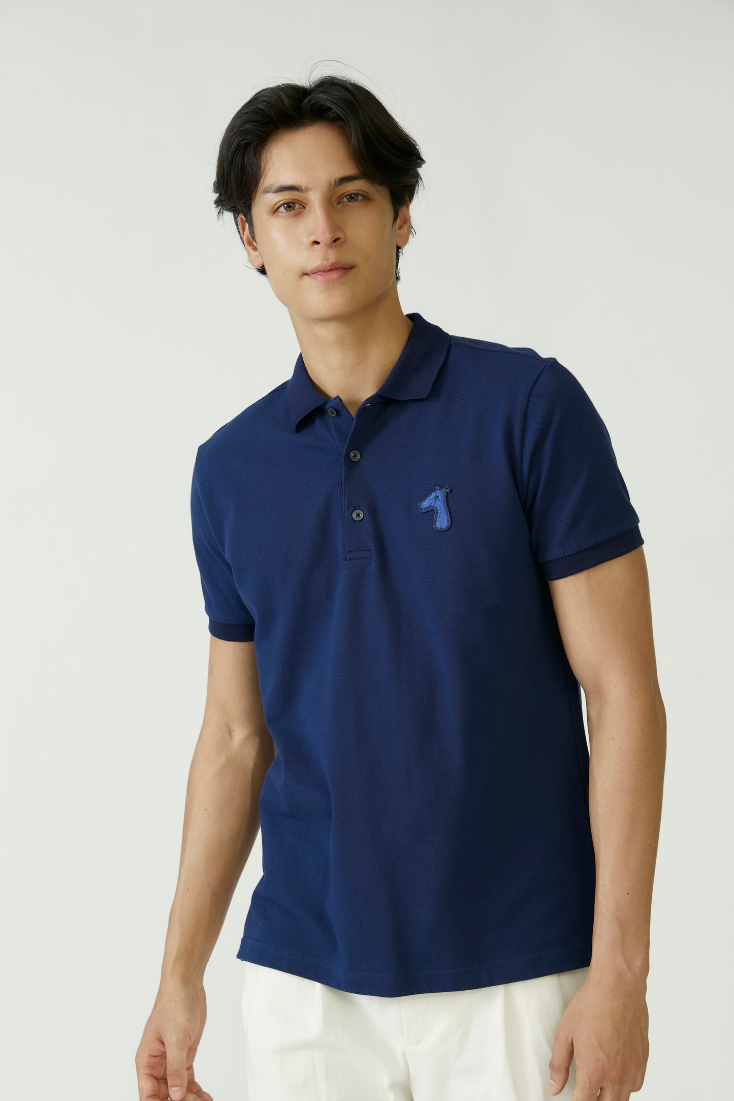 PIQUE POLO SHIRT WITH TONE-ON-TONE LOGO