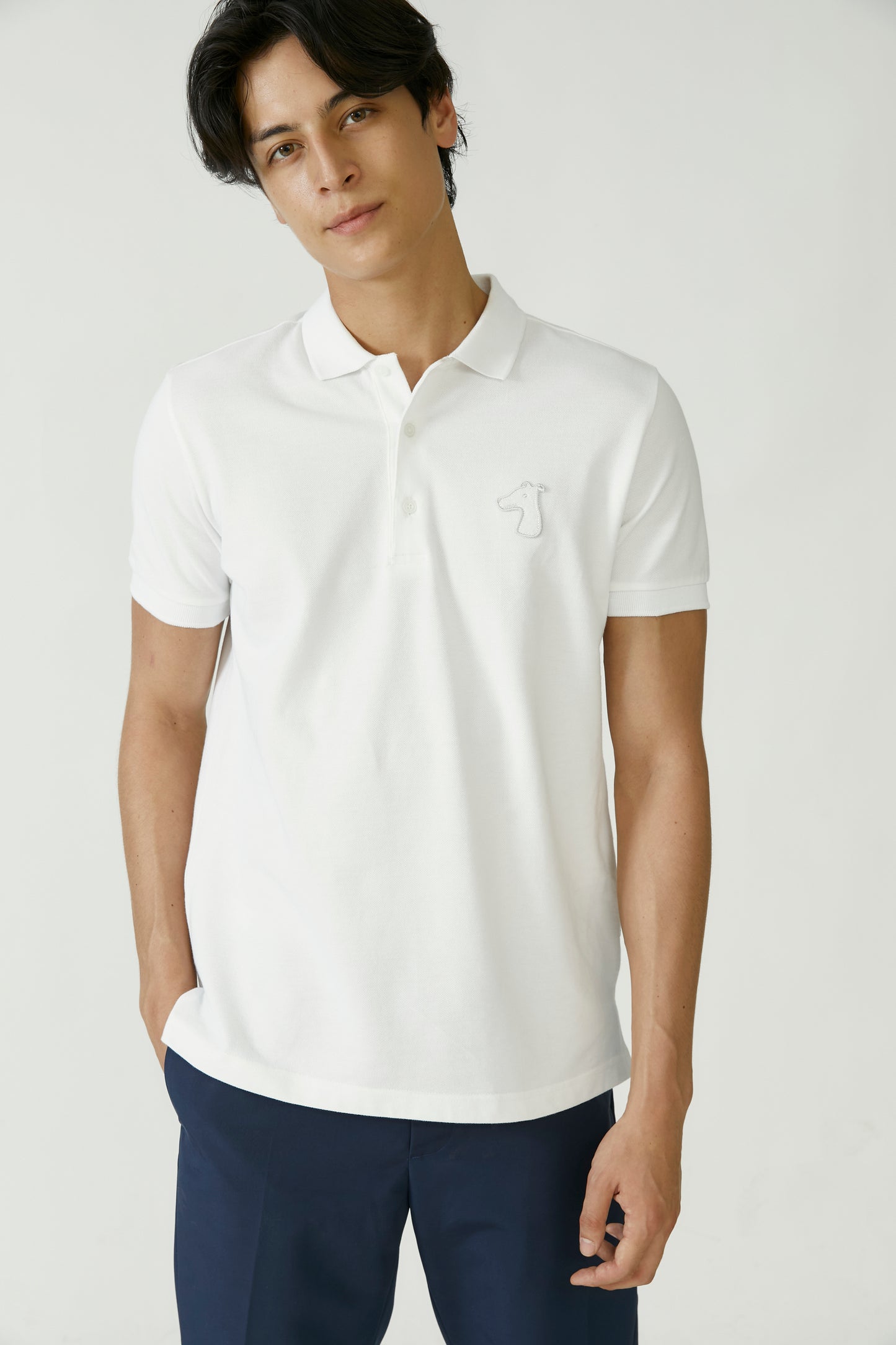 PIQUE POLO SHIRT WITH TONE-ON-TONE LOGO